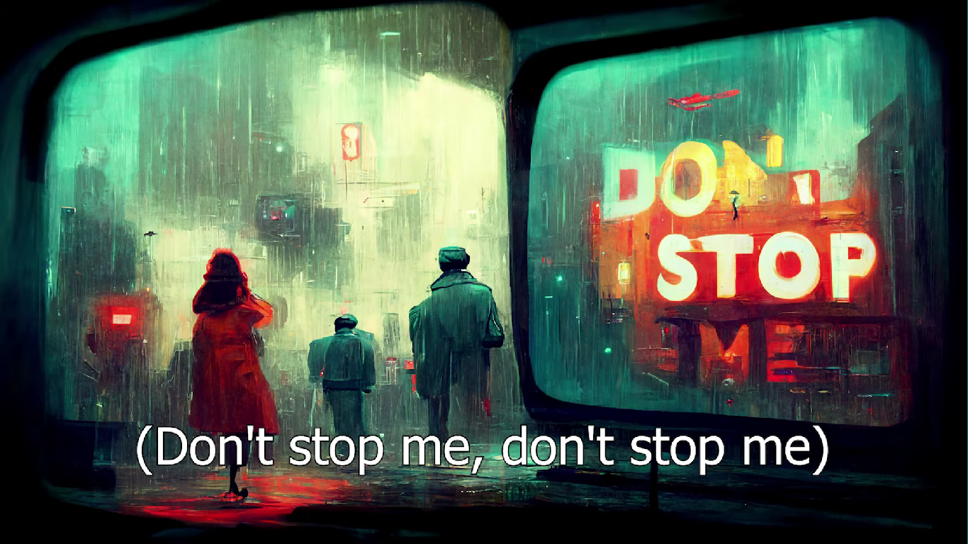 Queen'in efsane parçası Don't Stop Me Now sözleri yapay zeka yardımı ile sanat eserlerine dönüştürüldü! 39