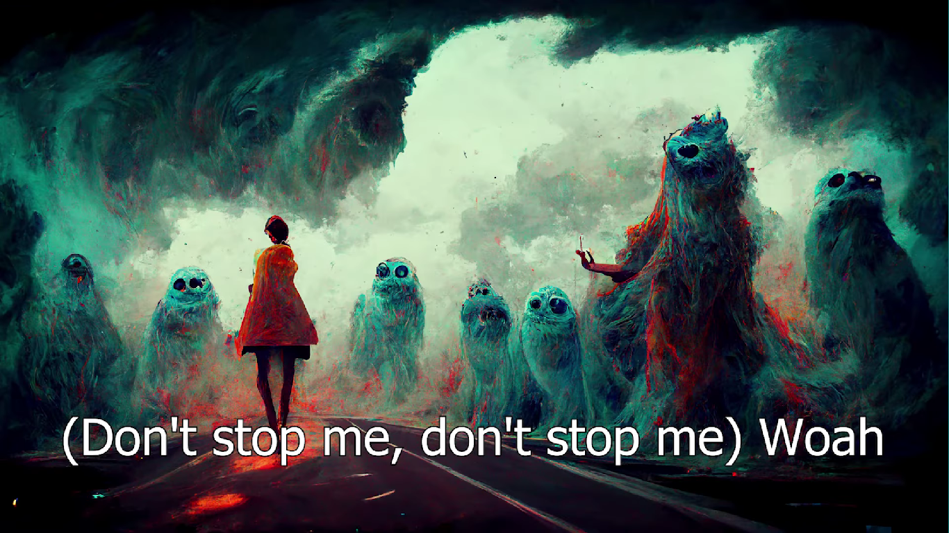 Queen'in efsane parçası Don't Stop Me Now sözleri yapay zeka yardımı ile sanat eserlerine dönüştürüldü! 41