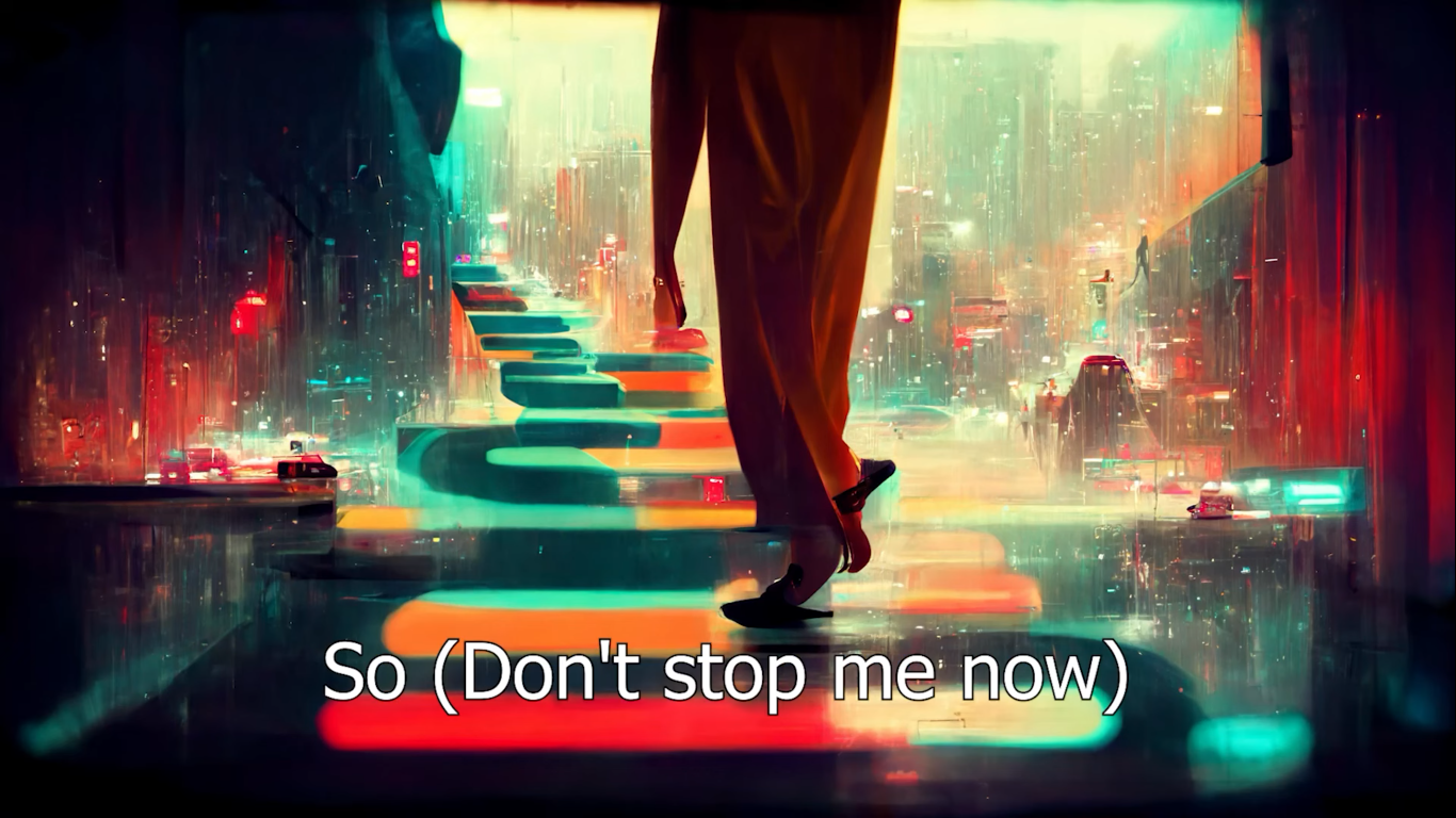 Queen'in efsane parçası Don't Stop Me Now sözleri yapay zeka yardımı ile sanat eserlerine dönüştürüldü! 6