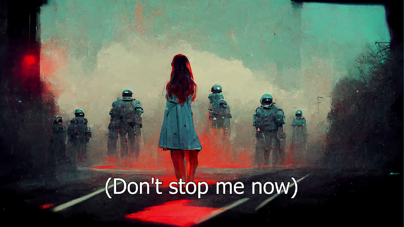 Queen'in efsane parçası Don't Stop Me Now sözleri yapay zeka yardımı ile sanat eserlerine dönüştürüldü! 53