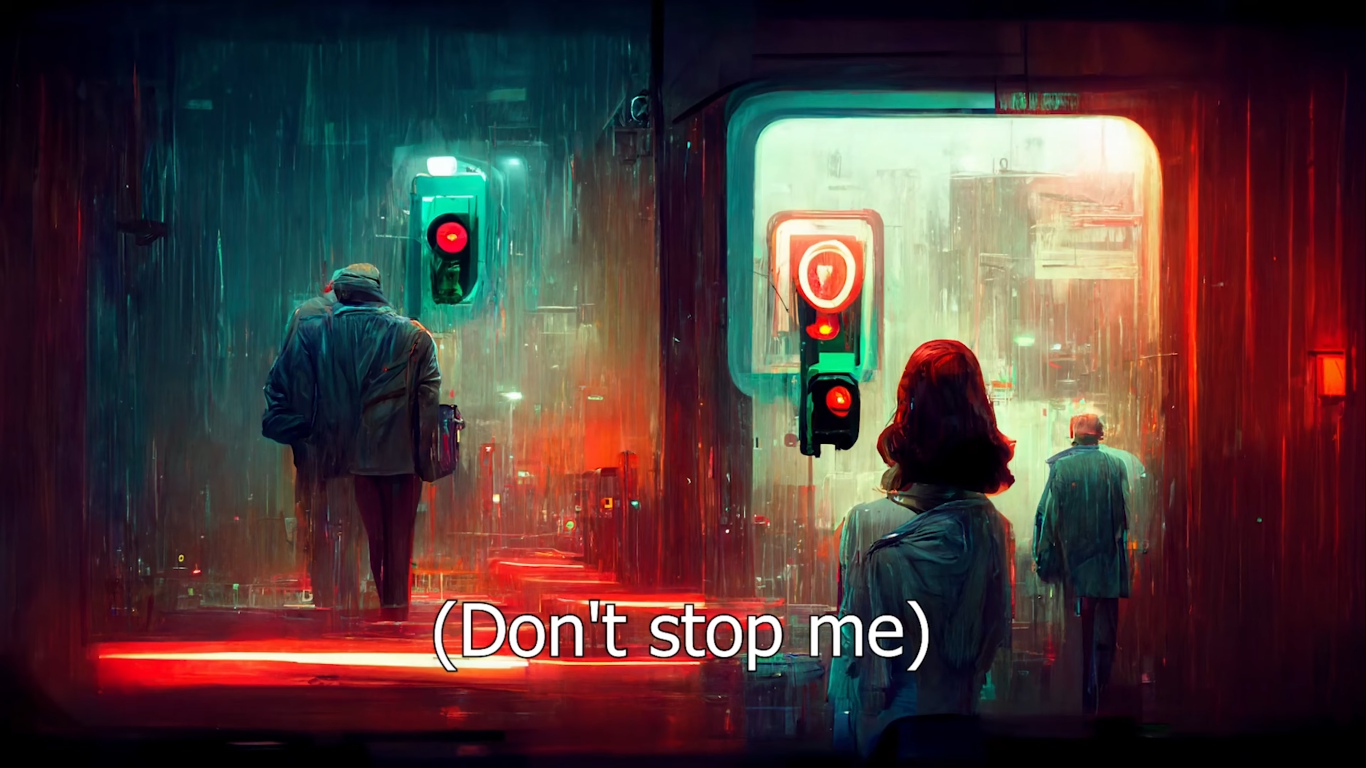 Queen'in efsane parçası Don't Stop Me Now sözleri yapay zeka yardımı ile sanat eserlerine dönüştürüldü! 7