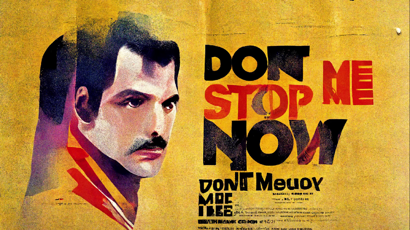 Queen'in efsane parçası Don't Stop Me Now sözleri yapay zeka yardımı ile sanat eserlerine dönüştürüldü! 1