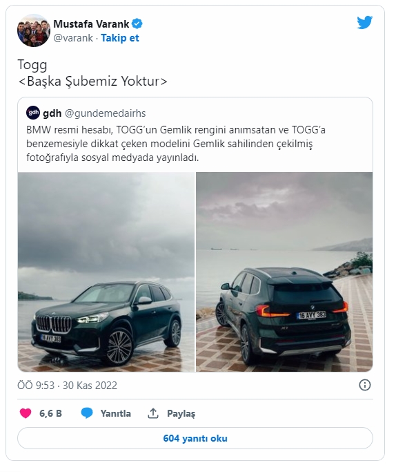 BMW'den Togg'a nispet mi? O paylaşıma Bakan Varank'tan cevap geldi 3
