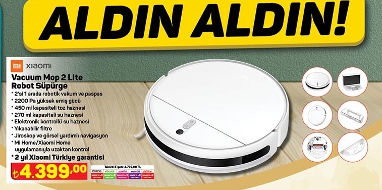 Xiaomi Vacuum Mop 2 Lite Robot Süpürge