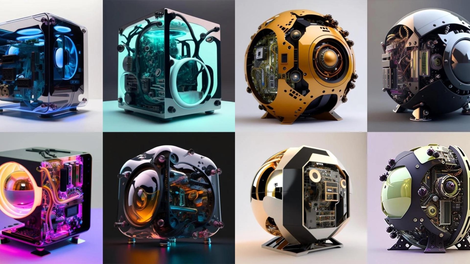 Yapay zeka tarafından oluşturulan PC kasa tasarımları adeta gelecekten gelmiş gibi 1