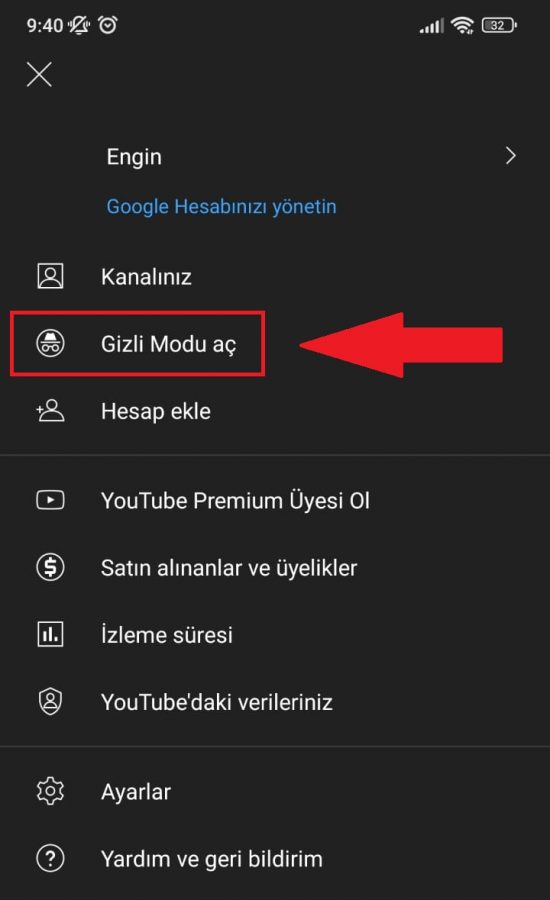 Youtube gizli mod nasıl açılır?