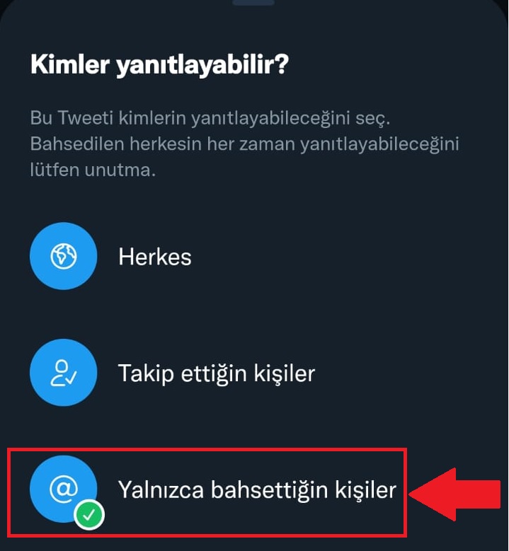 Twitter kimler yanıtlayabilir özelliği nasıl kullanılır?