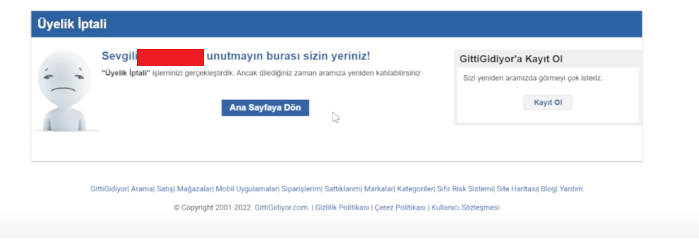 Gittigidiyor hesap silme nasıl yapılır?